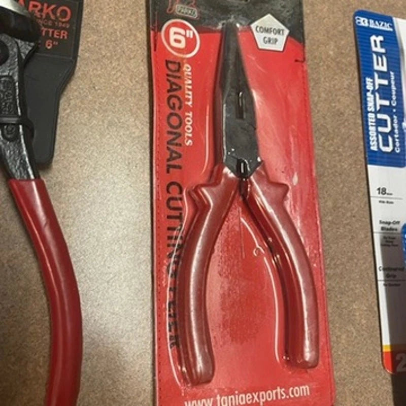 28-Piece Wholesale Tool Lot – Box Cutters, Wire Cutters, Measuring Tapes, Phillips Screwdrivers, Needle Nose Pliers