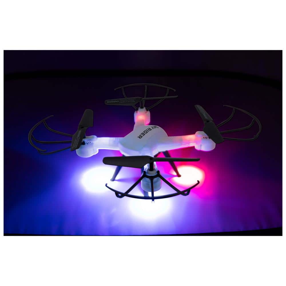 Sky Rider Pro Quadcopter Drone with Wi-Fi Camera, Remote & Phone Holder – White