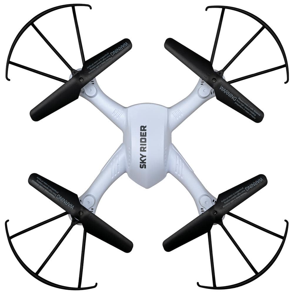 Sky Rider Pro Quadcopter Drone with Wi-Fi Camera, Remote & Phone Holder – White