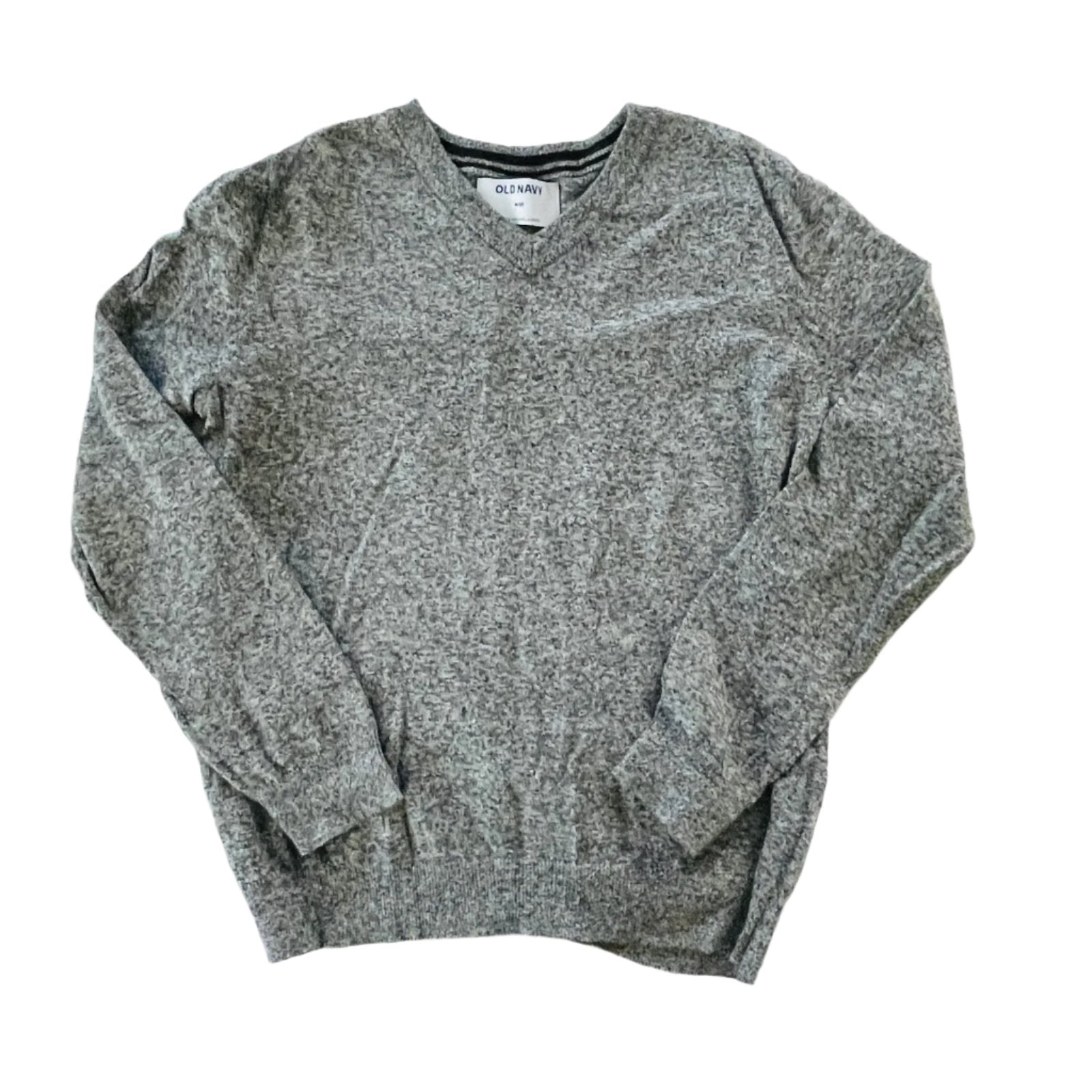 Old Navy Big Boys V-Neck Long Sleeve Sweater, Heather Gray - Size Medium (8)