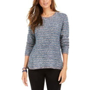Style & Co Women's Striped Textured Knit Sweater Size - Large, Blue