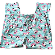 Women's Fleece Pajama Pants with Flamingo and Panda Print - Large
