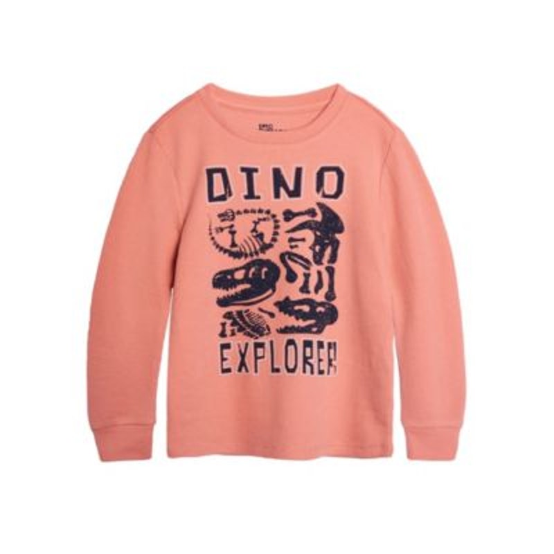 Epic Threads Toddler Boys Graphic Dinosaur Thermal Long Sleeve Shirt, Orange - Size 7