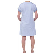 Miss Elaine Women's Cotton Striped Nightgown, Blue/White - Small